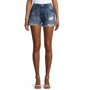 Blue Jean No Boundaries Destructed High Rise Mom Fit Shorts